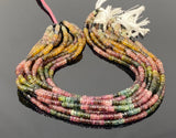 14.5" Natural Tourmaline Gemstone Beads, Watermelon Color Tourmaline Beads, Jewelry Supplies, Wholesale Beads, Faceted Heishi Beads