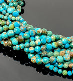 10” Genuine Arizona Turquoise Gemstone Beads, Natural Turquoise Beads, Wholesale Bulk Beads for Jewelry Making