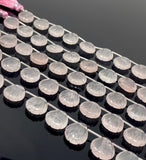 12mm Rose Quartz Carved Gemstone Beads, Rose Quartz Shell Shape Carved Briolette Beads for Jewelry Making, 10 Pcs