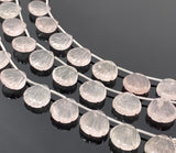 12mm Rose Quartz Carved Gemstone Beads, Rose Quartz Shell Shape Carved Briolette Beads for Jewelry Making, 10 Pcs