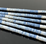 16” Blue Opal Faceted Heishi Beads, Shaded Blue Opal Tyre Shape Gemstone Beads, Bulk Wholesale Beads, Blue Opal Beads