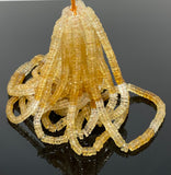 16” Natural Citrine Faceted Heishi Beads, Gemstone Wholesale Beads, Citrine Tyre Shape Disc Beads, AAA Grade Citrine Beads
