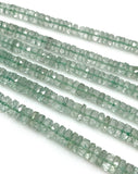 16” Natural Green Amethyst Heishi Gemstone Beads, Faceted Prasiolite Beads, Bulk Wholesale Gemstone Beads, AAA Grade 7mm - 7.5mm