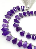 18 Pcs Natural Amethyst Gemstone Faceted Drop Briolette Beads, Jewelry Supplies for Jewelry Making, Bulk Wholesale Beads