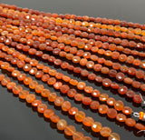 8” Carnelian Gemstone Coin Beads, Natural Carnelian Beads, Jewelry Supplies Bulk Wholesale Beads, 5.5mm - 6mm