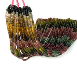 14.5" Natural Tourmaline Gemstone Beads, Watermelon Color Tourmaline Beads, Jewelry Supplies, Wholesale Beads, Faceted Heishi Beads