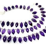 Amethyst Marquise Faceted Briolette Beads, Amethyst Gemstone Beads, Jewelry Supplies for Jewelry Making, Bulk Wholesale Beads, 8" Strand
