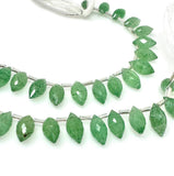 7.5" Green Strawberry Quartz Marquise Beads, Gemstone Beads, Jewelry Supplies for Jewelry Making, Wholesale Bulk Beads, 11x5mm - 14x7mm