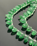 8" Green Strawberry Quartz Faceted Marquise Beads, Gemstone Beads, Wholesale Bulk Beads, 11x6mm - 15x7.5mm