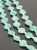 15 Pcs Amazonite Fancy Diamond Shape Beads, Peruvian Amazonite Gemstone Beads for Jewelry Making, 9mm - 10mm