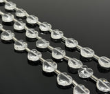 12 Pcs Clear Crystal Quartz Faceted Heart Shape Beads, Clear Crystal Quartz Gemstone Beads, 9mm - 10mm
