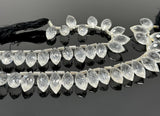 8" Clear Crystal Quartz Faceted Marquise Beads, Clear Crystal Quartz Gemstone Beads, 13x7mm - 15x8.5mm
