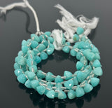 Peruvian Amazonite Trillion Shape Briolette Gemstone Beads, Wholesale Bulk Beads, Jewelry Supplies for DIY Jewelry, 8mm-9mm, 8.5" Strand