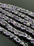 7.5" Amethyst Trillion Shape Briolette Gemstone Beads, Wholesale Bulk Beads, Light Purple/ Lilac Amethyst Fancy Shape Beads, 8mm - 9mm