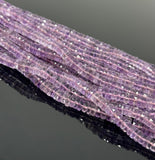 16” Amethyst Faceted Heishi Beads, African Amethyst Tyre Shape Beads, Spiritual Healing Crystal February Birthstone Beads, 6mm - 6.5mm