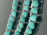 Peruvian Amazonite Trillion Shape Briolette Gemstone Beads, Wholesale Bulk Beads, Jewelry Supplies for DIY Jewelry, 8mm-9mm, 8.5" Strand