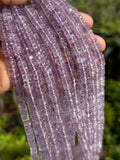 16” Amethyst Faceted Heishi Beads, African Amethyst Tyre Shape Beads, Spiritual Healing Crystal February Birthstone Beads, 6mm - 6.5mm