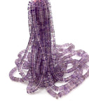 16” Amethyst Faceted Heishi Beads, African Amethyst Tyre Shape Beads, Spiritual Healing Crystal February Birthstone Beads, 6mm - 6.5mm