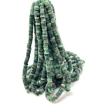 16" Natural Emerald Gemstone Beads, Faceted Emerald Heishi Tyre Beads, May Birthstone Jewelry Supplies, 5.5mm - 6mm