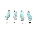 Larimar Cat Pendant, Handcarved Larimar Gemstone Pendant, Dominican Republic Larimar Pendant Healing Stone, Blue Stone 2.5” x0.80”