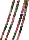 13.5" Natural Tourmaline Beads, Gemstone Beads, Watermelon Color Tourmaline Beads, Jewelry Supplies, Wholesale Beads, Heishi Beads