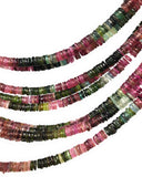 13.5" Natural Tourmaline Beads, Gemstone Beads, Watermelon Color Tourmaline Beads, Jewelry Supplies, Wholesale Beads, Heishi Beads