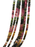13.5" Natural Tourmaline Beads, Gemstone Beads, Watermelon Color Tourmaline Beads, Jewelry Supplies, Wholesale Beads, Heishi Beads
