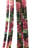 13.5" Natural Tourmaline Beads, Gemstone Beads, Watermelon Color Tourmaline Beads, Jewelry Supplies, Wholesale Beads, Heishi Beads