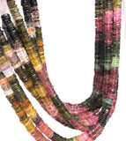 13.5" Natural Tourmaline Beads, Gemstone Beads, Watermelon Color Tourmaline Beads, Jewelry Supplies, Wholesale Beads, Heishi Beads