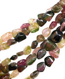 Tourmaline Gemstone Beads, Bi Color Tourmaline Nugget Beads for Jewelry Making, Wholesale Bulk Beads, Jewelry Supplies , 3.5"/6" Strand