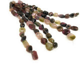 Tourmaline Gemstone Beads, Bi Color Tourmaline Nugget Beads for Jewelry Making, Wholesale Bulk Beads, Jewelry Supplies , 3.5"/6" Strand