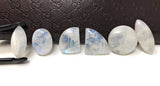 6Pcs Moonstone Gemstone Cabochons, Natural Rainbow Moonstone Cabochon Wholesale Lot, Wire Wrapping, Mix Shape Cabs, 20mm - 30mm