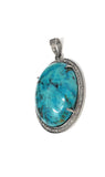 Sterling Silver Turquoise Pendant, Pave Diamond Pendant, Turquoise Pendant, Natural Gemstone Jewelry, Gifts for Her, DIY Pendant