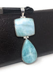 Larimar Pendant, Natural Gemstone Pendant, Sterling Silver Jewelry, Wholesale DIY Jewelry Making Supplies, Gifts for Her
