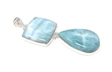 Larimar Pendant, Natural Gemstone Pendant, Sterling Silver Jewelry, Wholesale DIY Jewelry Making Supplies, Gifts for Her
