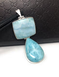 Larimar Pendant, Natural Gemstone Pendant, Sterling Silver Jewelry, Wholesale DIY Jewelry Making Supplies, Gifts for Her