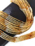 Citrine Gemstone Beads, Shaded Citrine Beads, Jewelry Supplies, Jewelry Making, Wholesale Beads, Bulk Beads, 3mm, 12.5" Strand