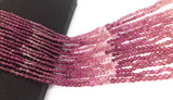 Pink Tourmaline Beads, Smooth Shaded Tourmaline Gemstone Beads, Wholesale Bulk Beads, Jewelry Supplies for Jewelry Making, 3mm, 13.5" Strand