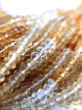 Citrine Gemstone Beads, Shaded Citrine Beads, Jewelry Supplies, Jewelry Making, Wholesale Beads, Bulk Beads, 3mm, 12.5" Strand