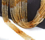 Citrine Gemstone Beads, Shaded Citrine Beads, Jewelry Supplies, Jewelry Making, Wholesale Beads, Bulk Beads, 3mm, 12.5" Strand