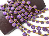 Mohave Turquoise Beads, Purple Copper Turquoise Gemstone Beads, Wholesale Bulk Beads for DIY Jewelry Making, Jewelry Supplies, 8" Strand