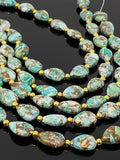 Mohave Amazonite Copper Beads, Gemstone Beads, Amazonite Beads, Jewelry Supplies, Bulk Wholesale Beads, 8" Strand