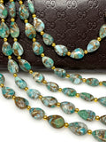 Mohave Amazonite Copper Beads, Gemstone Beads, Amazonite Beads, Jewelry Supplies, Bulk Wholesale Beads, 8" Strand