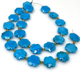 8" Arizona Turquoise Gemstone Beads - Flower Shape, Jewelry Supplies forJewelry Making, Wholesale Bulk Beads