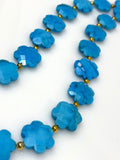 8" Arizona Turquoise Gemstone Beads - Flower Shape, Jewelry Supplies forJewelry Making, Wholesale Bulk Beads
