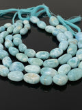 16” Larimar Beads, Gemstone Beads, Genuine Dominican Republic Larimar Beads - AAA Quality, JewelrySupplies, 10x7mm - 17x10mm