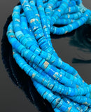 Arizona Turquoise Gemstone Beads, Turquoise Heishi Beads, Jewelry Supplies for Jewelry Making, Wholesale Beads, Bulk Beads, 13” Strand