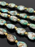 Mohave Amazonite Copper Beads, Gemstone Beads, Amazonite Beads, Jewelry Supplies, Bulk Wholesale Beads, 8" Strand