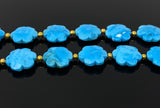 8" Arizona Turquoise Gemstone Beads - Flower Shape, Jewelry Supplies forJewelry Making, Wholesale Bulk Beads