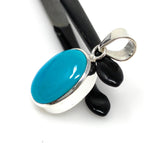 Natural Sleeping Beauty Turquoise Pendant, Sterling Silver Turquoise Gemstone Pendant, Bohemian Jewelry, 1.45” X 0.65”